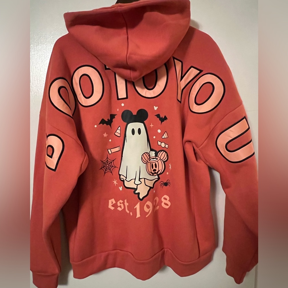 Lightly used Mickey Halloween “Boo to You” Zip Up Hoodie - Picture 2 of 4